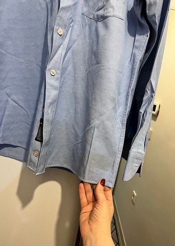 Mavi Düğmeli Erkek Gömlek - Görsel 7