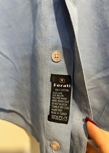 Mavi Düğmeli Erkek Gömlek - Görsel 6