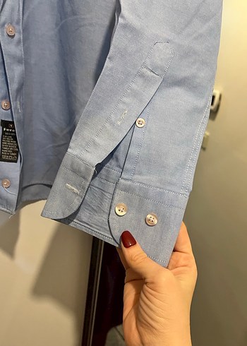 Mavi Düğmeli Erkek Gömlek - Görsel 3