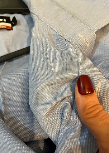 Mavi Düğmeli Erkek Gömlek - Görsel 9