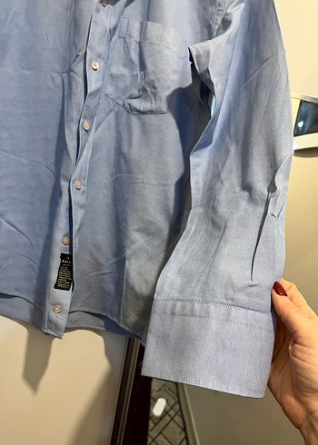 Mavi Düğmeli Erkek Gömlek - Görsel 4