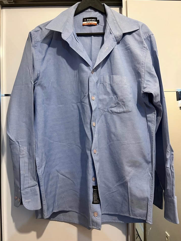 Mavi Düğmeli Erkek Gömlek - Görsel 2