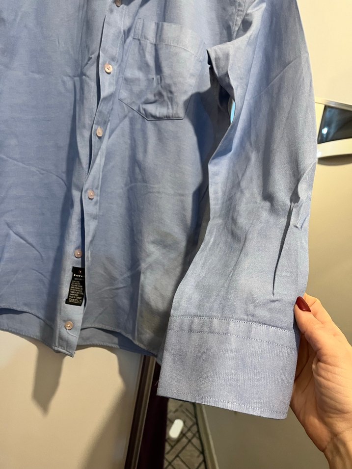 Mavi Düğmeli Erkek Gömlek - Görsel 4