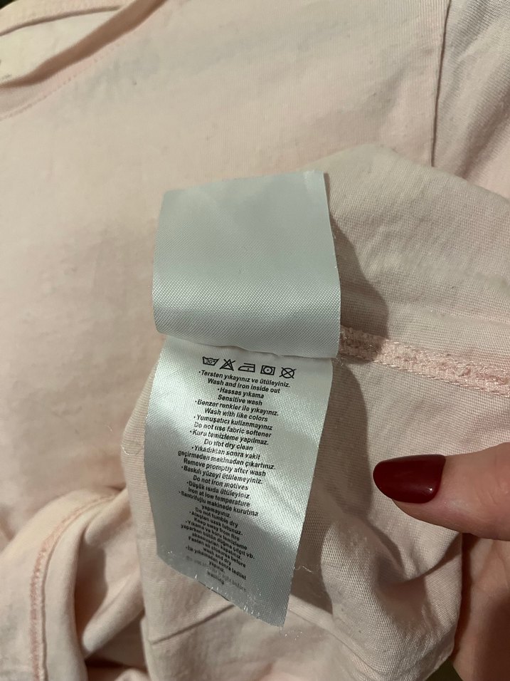 Pembe Kısa Kollu Kadın Tişört - Görsel 4