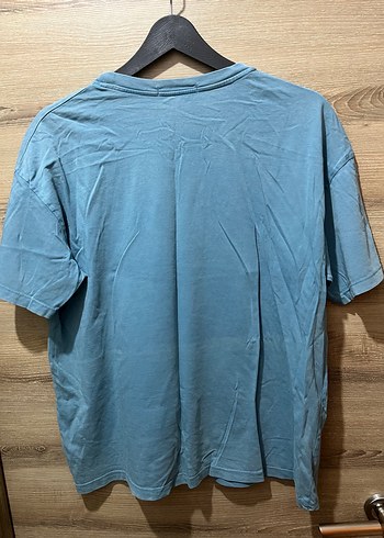 Pull & Bear Mavi Ideal Mood Grafik Baskılı Oversize T-shirt - Görsel 4