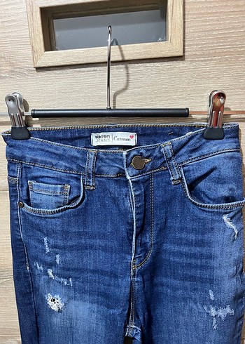 Carmen Model  Likralı, Vücudu Saran Yırtık Kot Pantolon - Görsel 3