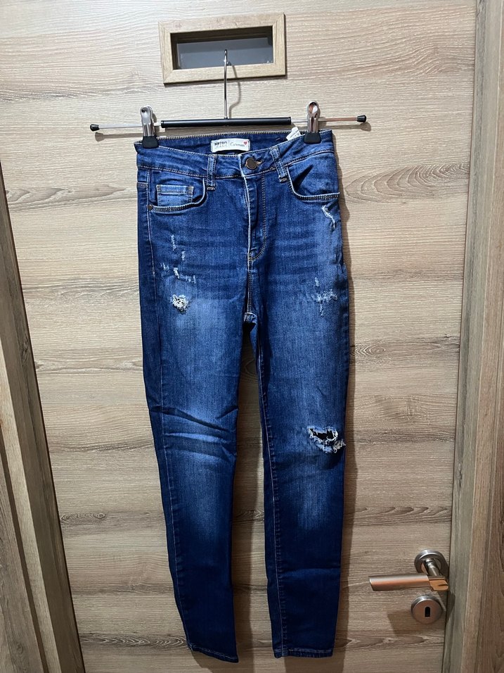 Carmen Model  Likralı, Vücudu Saran Yırtık Kot Pantolon - Görsel 2