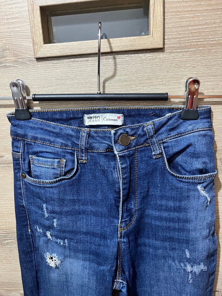 Carmen Model  Likralı, Vücudu Saran Yırtık Kot Pantolon - Görsel 3