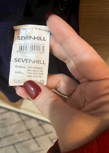 Lacivert V Yakalı Düğmeli Kadın Hırka - Görsel 4