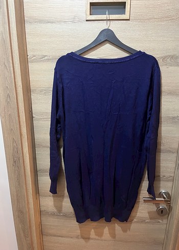 Lacivert V Yakalı Düğmeli Kadın Hırka - Görsel 5