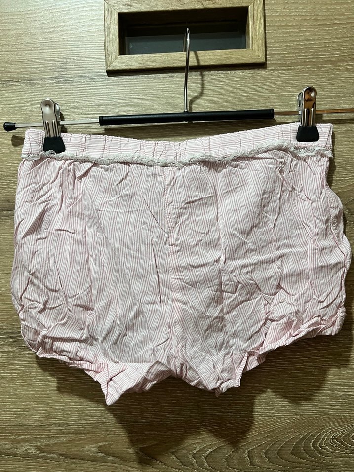 Pembe Çizgili Dantel Detaylı Kadın Boxer - Görsel 5