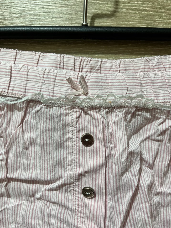 Pembe Çizgili Dantel Detaylı Kadın Boxer - Görsel 2