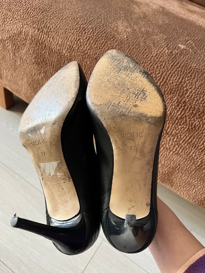 Siyah deri Stiletto - Görsel 4
