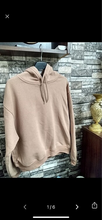 m Beden Şardonlu kapşonlu sweatshirt