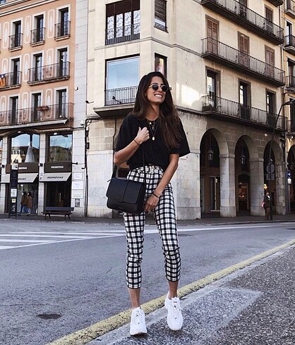 Kareli pantolon - Görsel 2