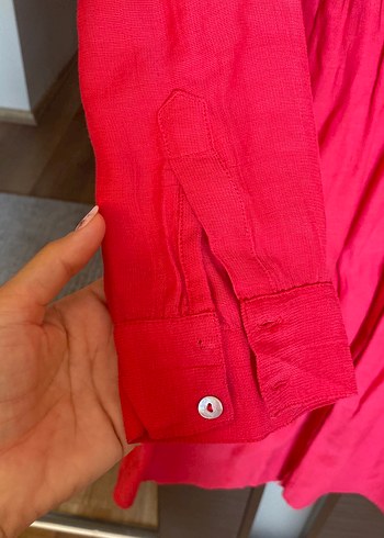 m Beden pembe Renk Mango narçiçeği rengi elbise