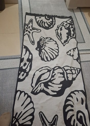 Uzun Örgü Gri Deniz Desenli Plaj Havlusu - Görsel 6