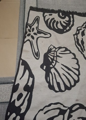 Uzun Örgü Gri Deniz Desenli Plaj Havlusu - Görsel 7