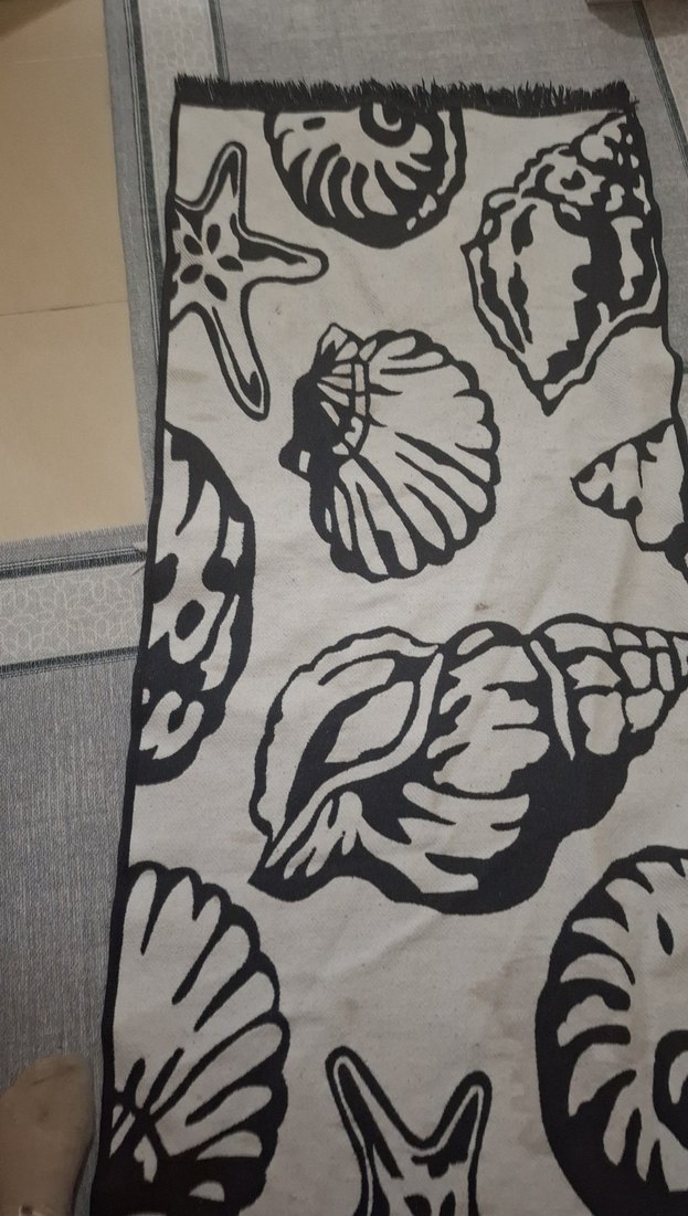 Uzun Örgü Gri Deniz Desenli Plaj Havlusu - Görsel 4