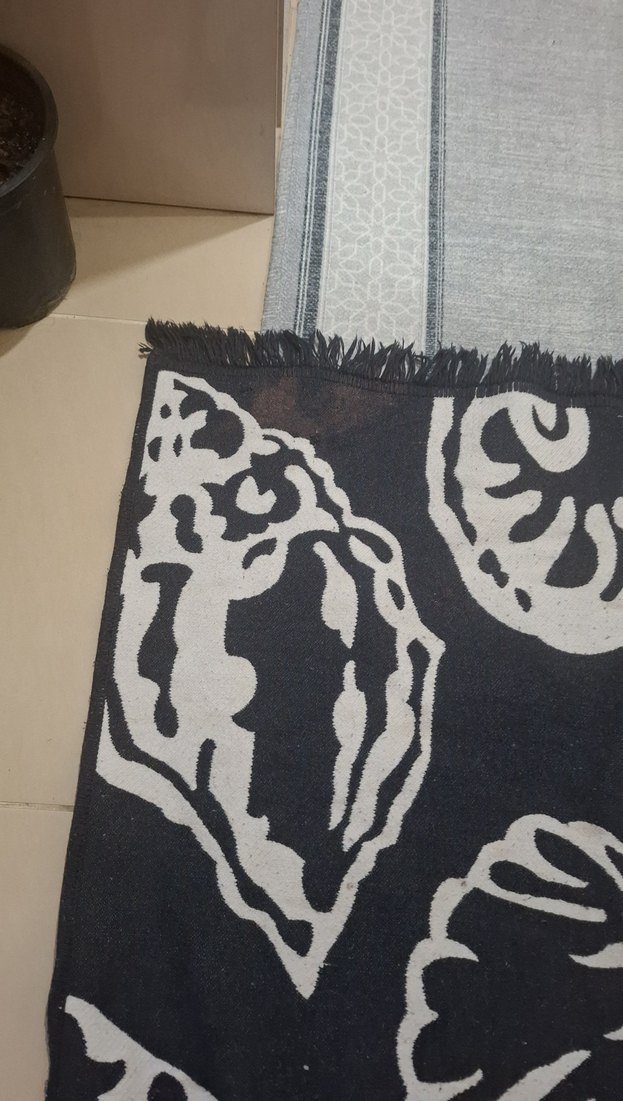 Uzun Örgü Gri Deniz Desenli Plaj Havlusu - Görsel 2