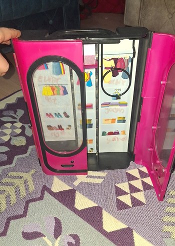 Küçük Pembe Çocuk Gardırop Dolabı - Görsel 7