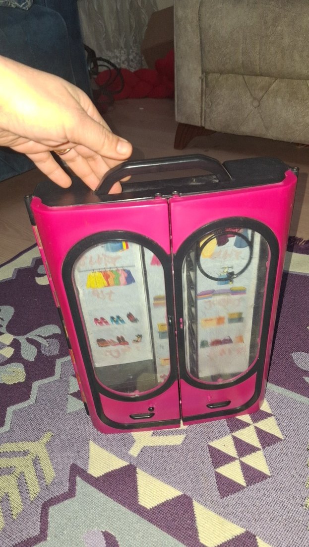 Küçük Pembe Çocuk Gardırop Dolabı - Görsel 4