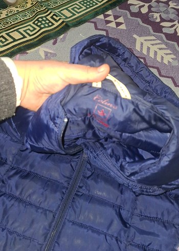 Koyu Mavi Kapüşonlu Kadın Yelek - Görsel 9