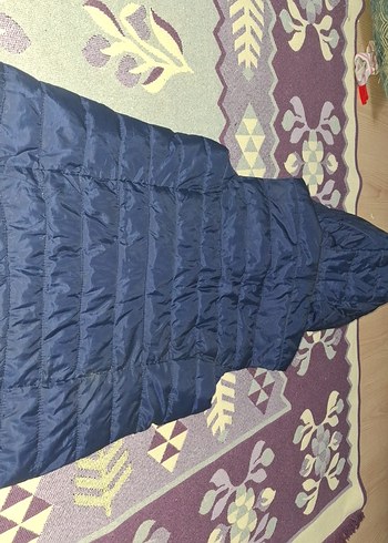 Koyu Mavi Kapüşonlu Kadın Yelek - Görsel 12