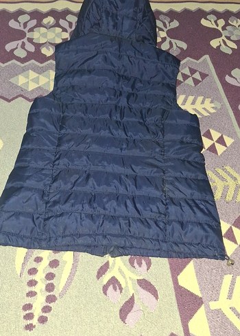 Koyu Mavi Kapüşonlu Kadın Yelek - Görsel 10