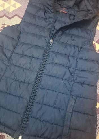 Koyu Mavi Kapüşonlu Kadın Yelek - Görsel 5