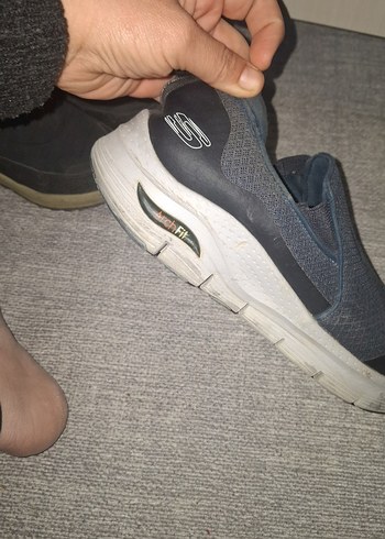 Gri Erkek Spor Ayakkabı Velcro Detaylı - Görsel 8