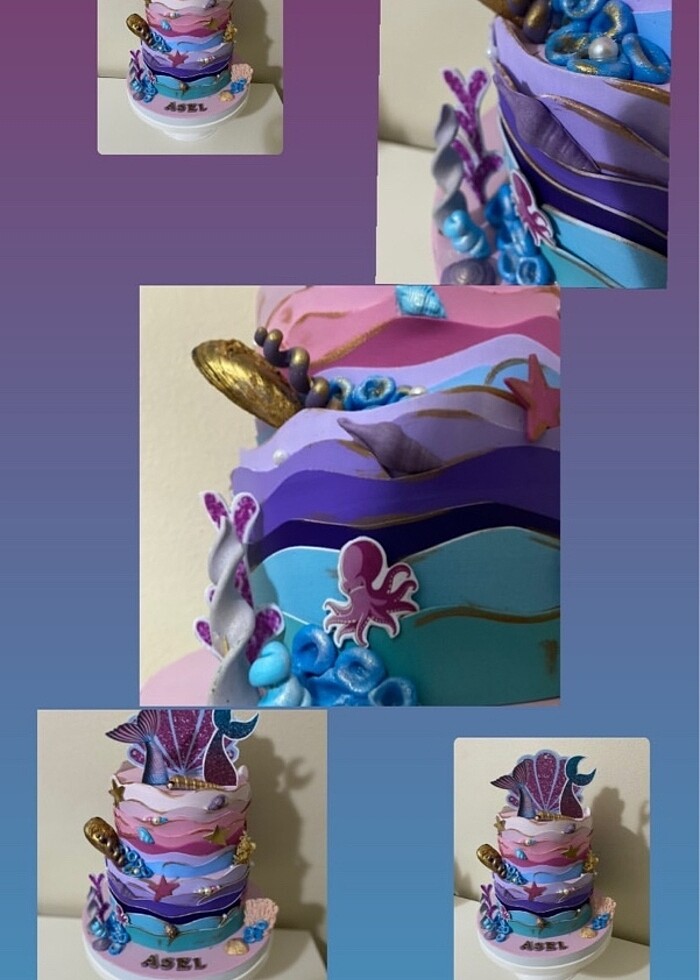 Deniz kızı maket pasta - Görsel 2