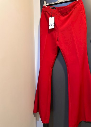 Zara Kırmızı Ofis Kumaş Pantolon