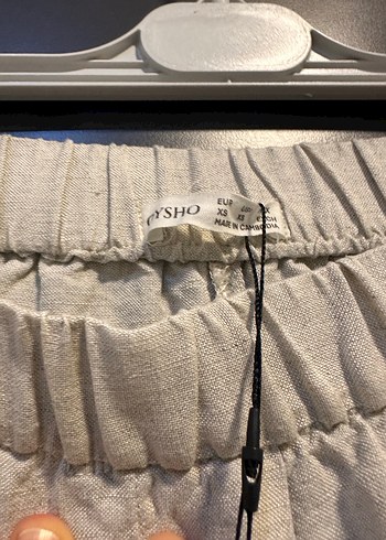 Oysho Kadın Bej Keten Midi Kumaş Pantolon
