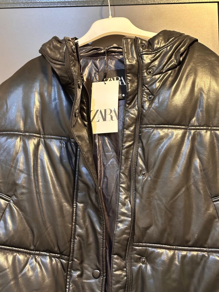 Kadın Siyah Deri Kemerli Şişme Yelek - Görsel 4