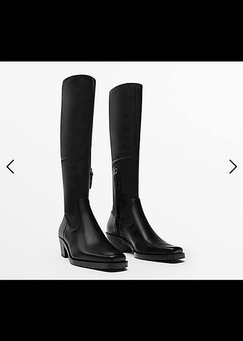 Massimo Dutti Kadın Siyah Dizüstü Bot