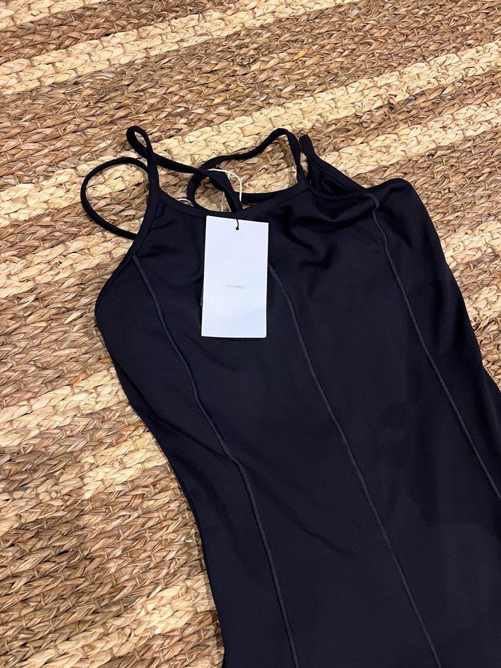 Kadın Siyah Mini Atletik Tulum - Görsel 4