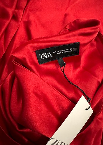 Kırmızı Uzun V Yaka Drapeli Elbise - Görsel 6