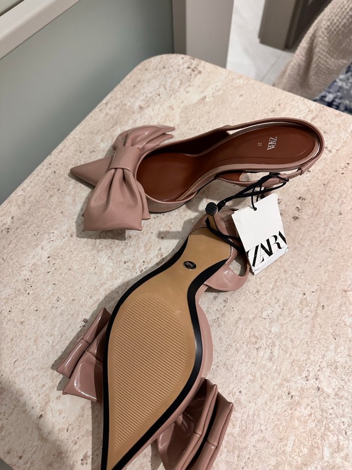 Bej Fiyonklu Yüksek Topuklu Stiletto - Görsel 5