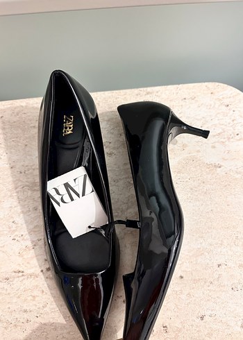 Siyah Rugan Stiletto Kadın Ofis Ayakkabısı - Görsel 5