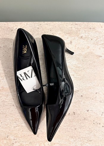 Siyah Rugan Stiletto Kadın Ofis Ayakkabısı - Görsel 4