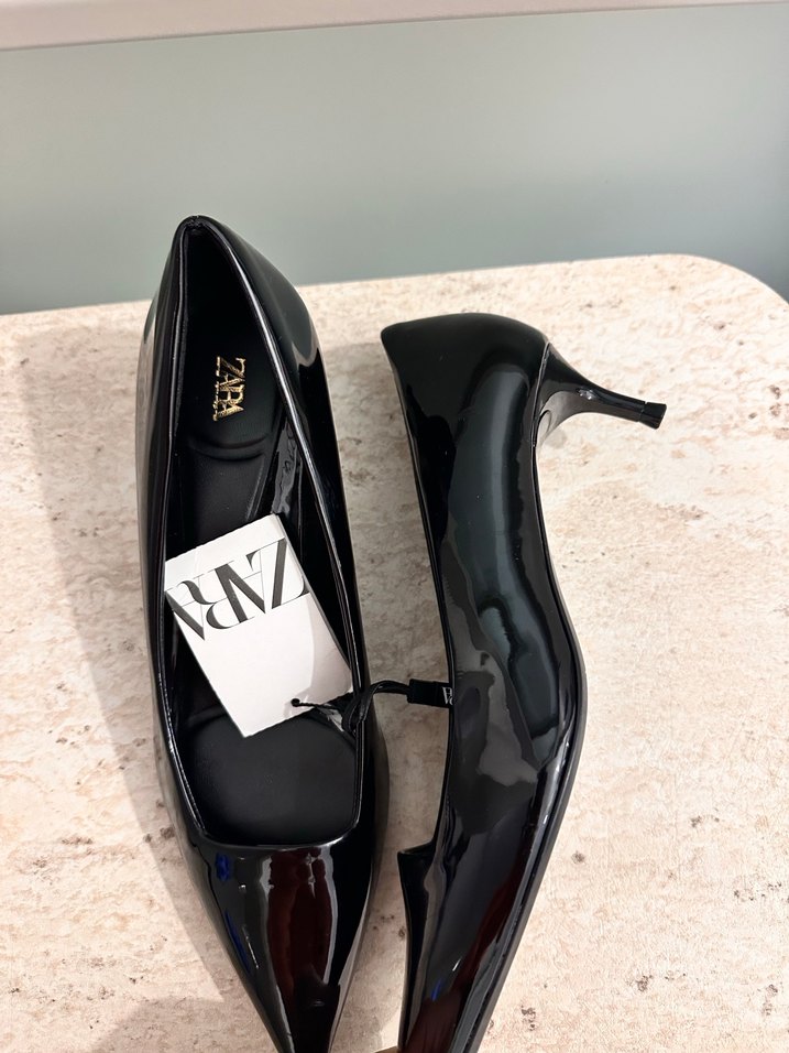 Siyah Rugan Stiletto Kadın Ofis Ayakkabısı - Görsel 5