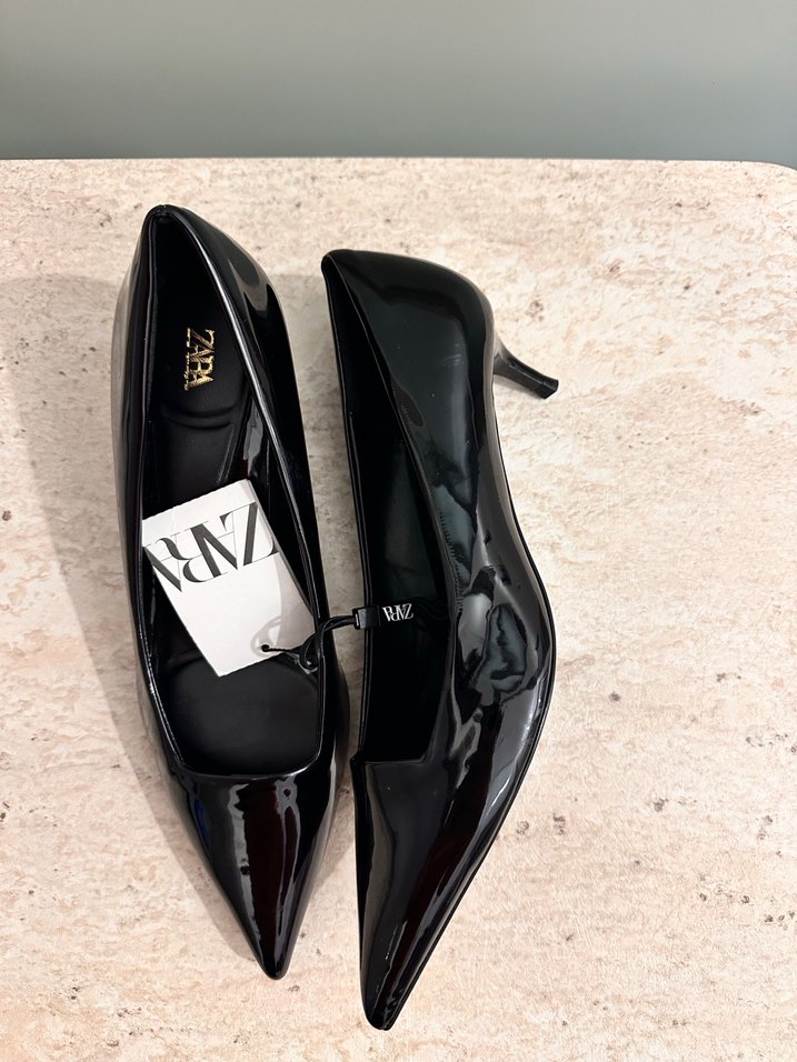 Siyah Rugan Stiletto Kadın Ofis Ayakkabısı - Görsel 4