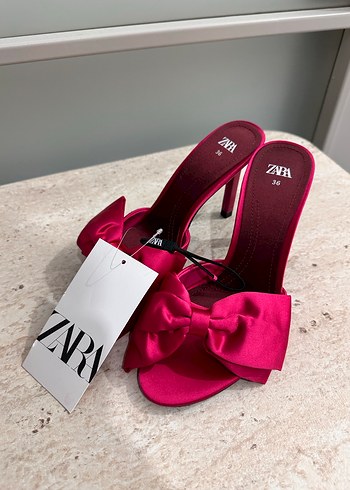 Fiyonklu Pembe Yüksek Topuklu Stiletto - Görsel 2