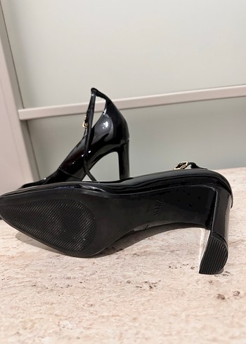 Kadın Siyah Topuklu Kemerli Stiletto - Görsel 7