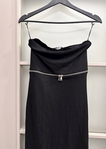 Siyah Straplez Uzun Elbise - Görsel 3