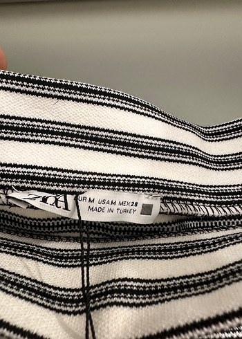 Gri Çizgili Kadın Mini Crop Top - Görsel 4