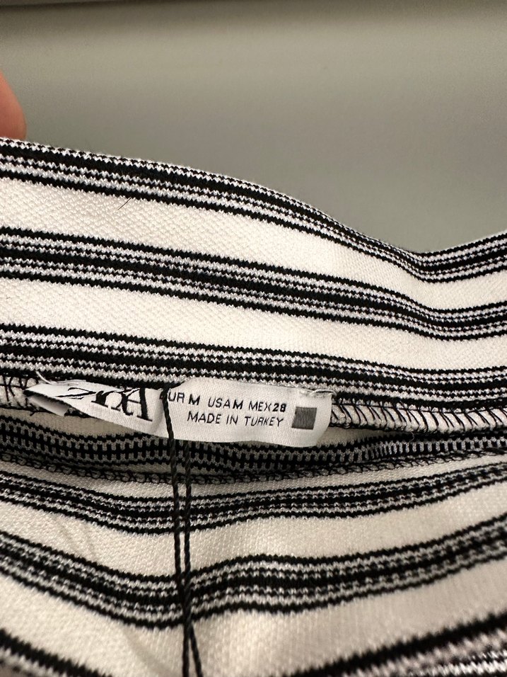 Gri Çizgili Kadın Mini Crop Top - Görsel 4