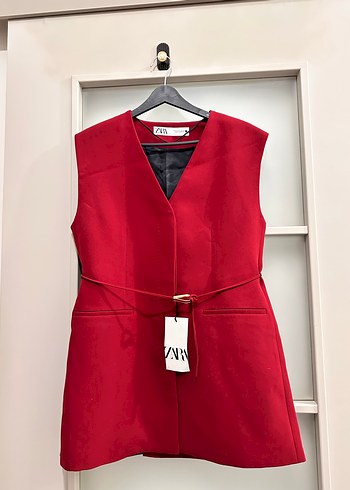 Kemerli  Mini Kadın Yelek - Görsel 2