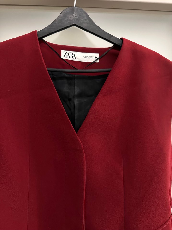 Kemerli  Mini Kadın Yelek - Görsel 3